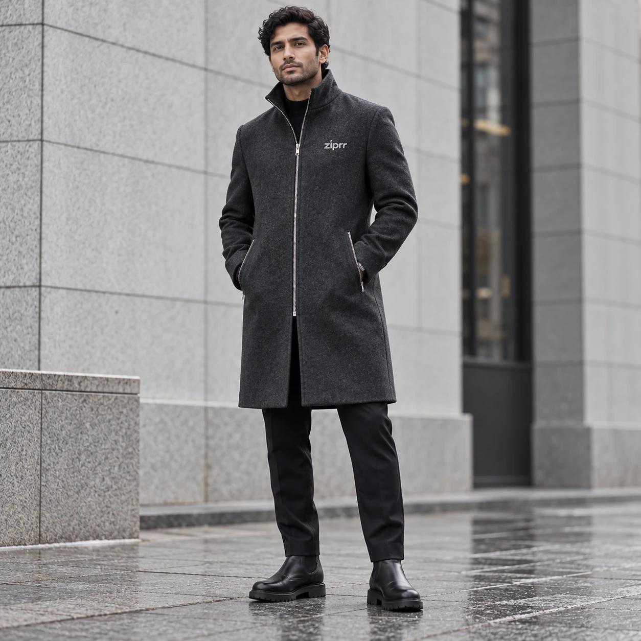 Architectural Wool Overcoat